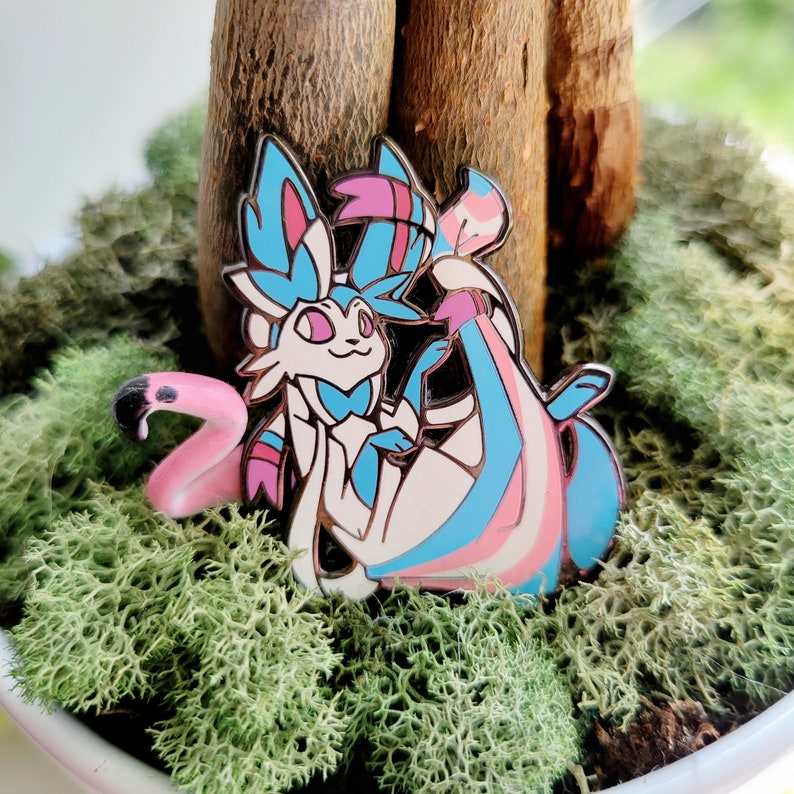 Transgender Pride Show & Tail Creations 1.75 Hard Enamel Pin image 3