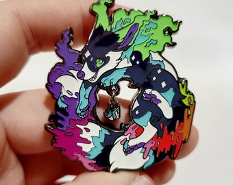 Aurora Borealis Firefox #947 - Fursona Pins 2" Hard Enamel Pin