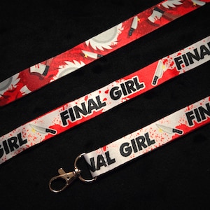 Final Girl (Red) Lanyard Double Sided - Show & Tail Creations Lanyards