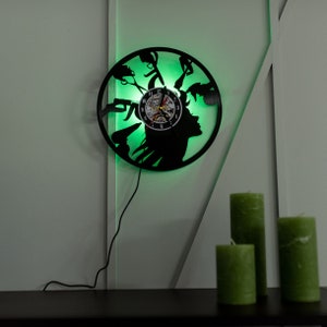 Wall Vinyl Decor - Trendy Wall Clock - Record clock cut out Vinyl - Night light plug in - Hair salon wall decor - Custom record vinyl