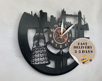 Sci-Fi Vinyl Record Wall Clock | Time Travel Art Decor