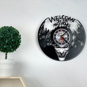 Comics Villain Room Decor - Action Movie Wall Clock - Vinyl Record Clock - Geek Wall Decor