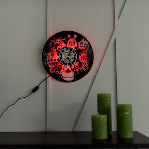 Relógio de Disco de Vinil: Decoração para Quarto de Jogos Geek, Luz Noturna Elétrica