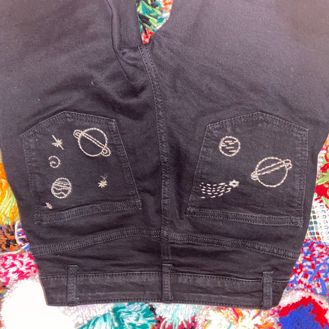 Embroidered jeans back pockets customisable Etsy