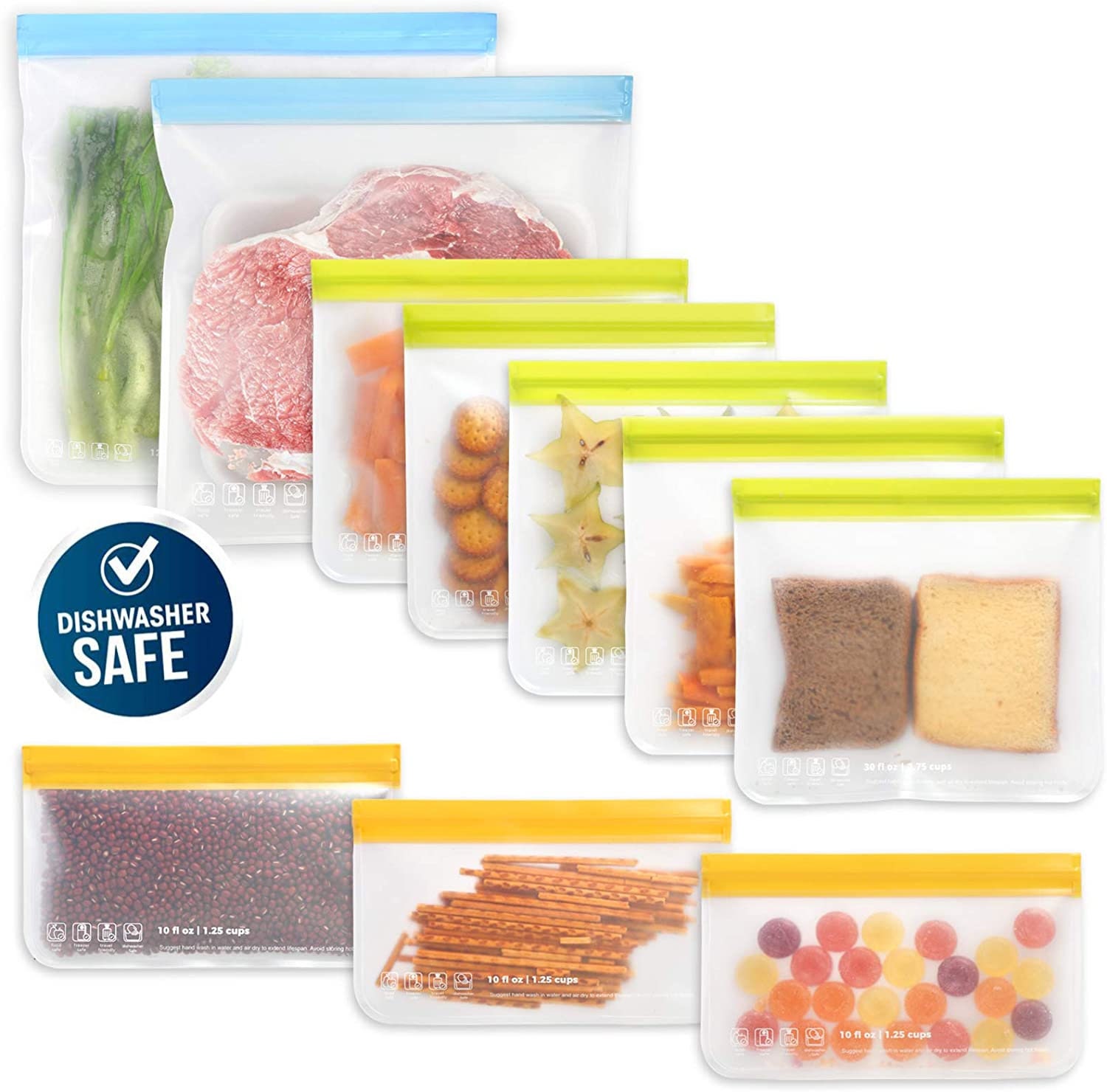 Dishwasher Safe Reusable Food Storage Bags 5 Resuable Etsy