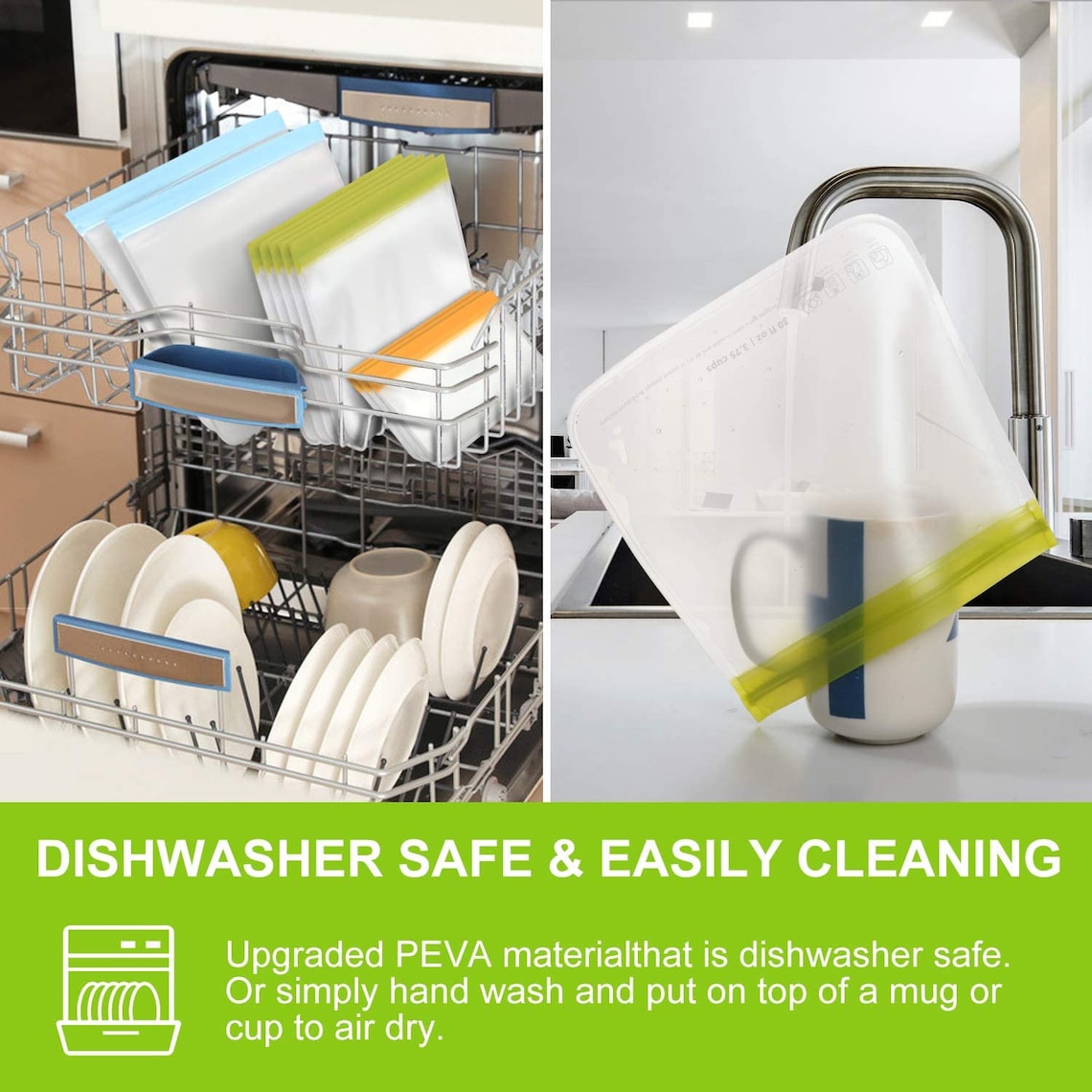 Dishwasher Safe Reusable Food Storage Bags 5 Resuable Etsy