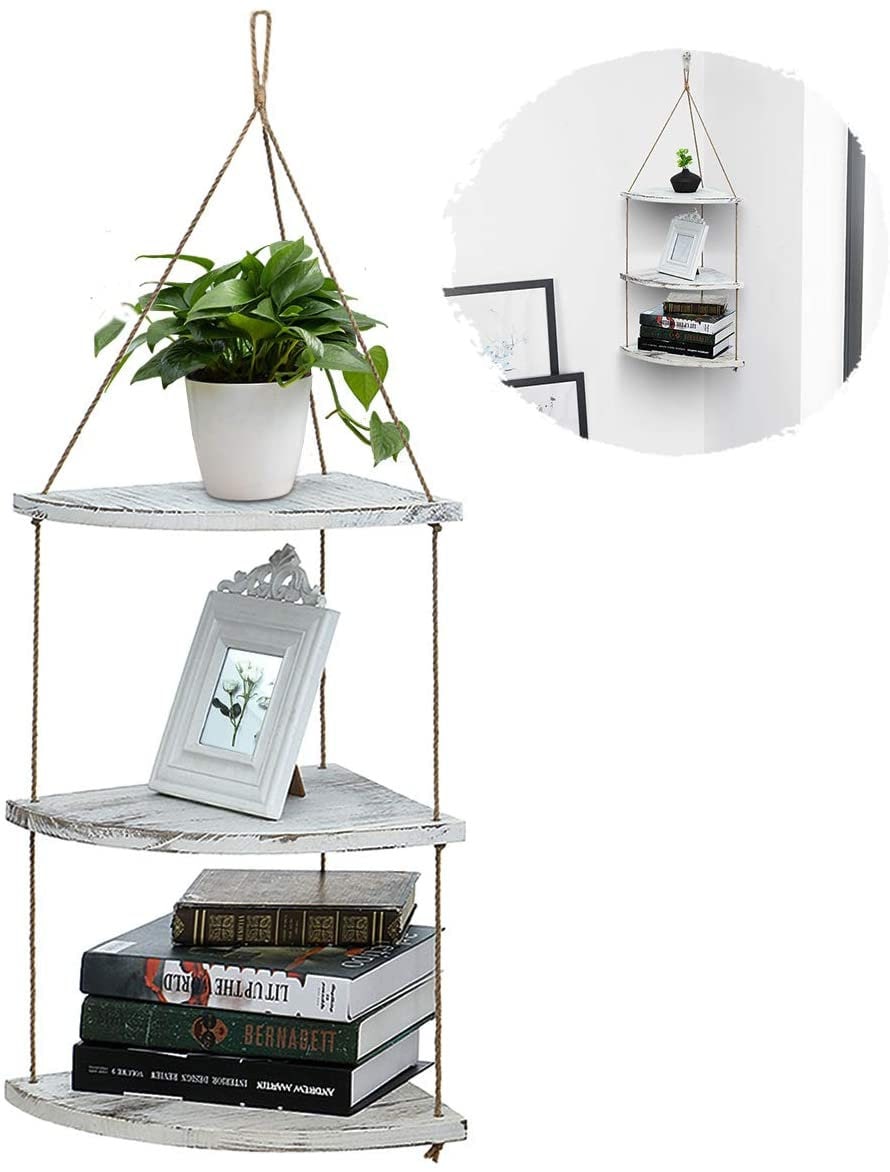 Hanging Corner Shelf 3 Tier Hanging Shelf Corner Wall Mount Etsy