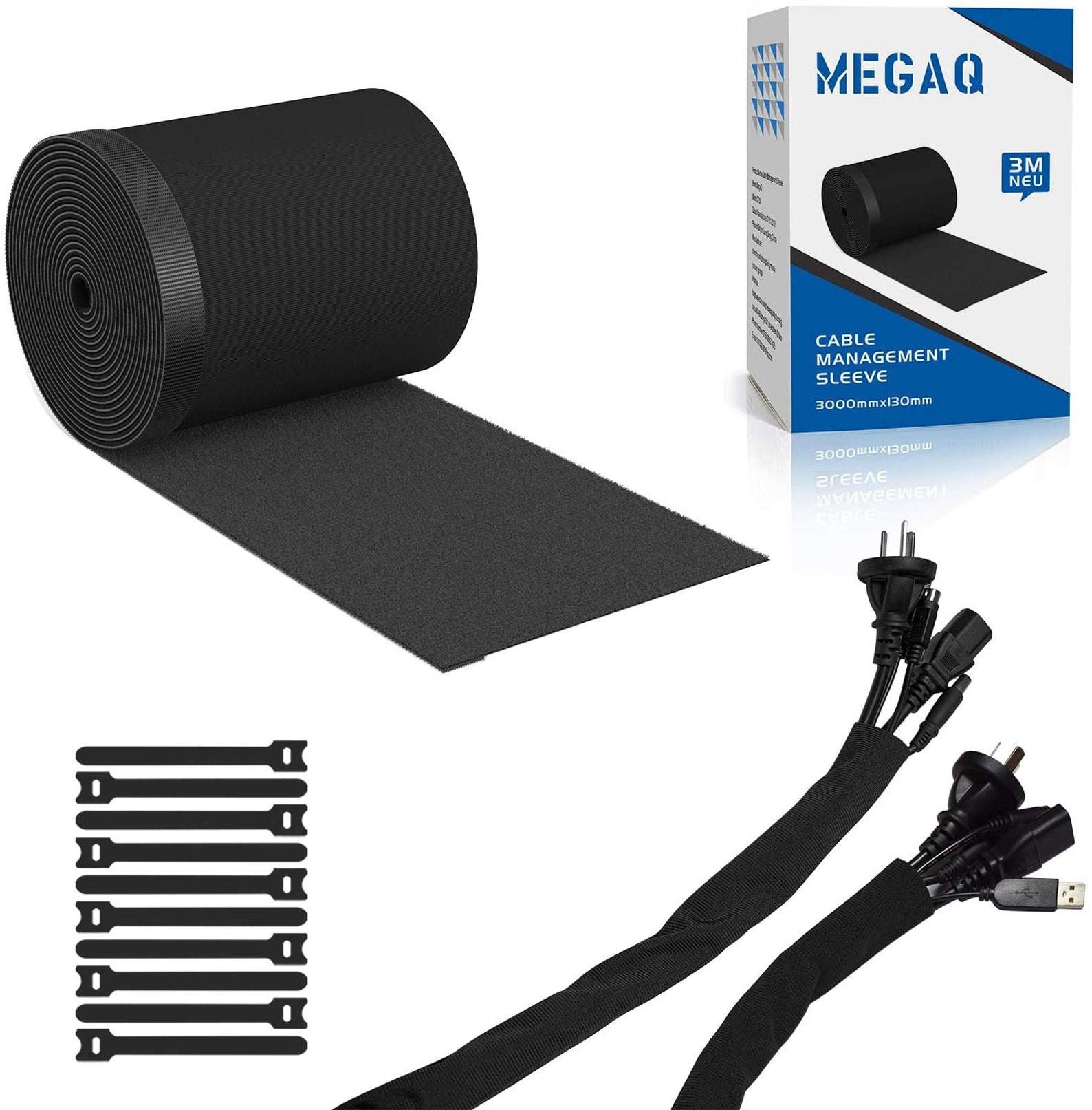 Cable Management Sleeves Cable Tidy Cuttable Neoprene Cord Etsy