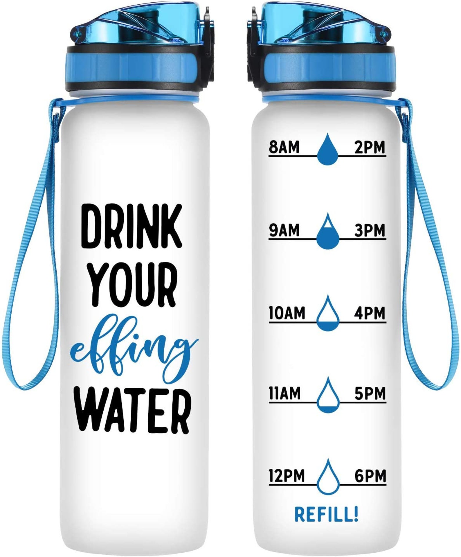 32 oz 1 Liter Motivational Tracking Water Bottle w/ Hourly