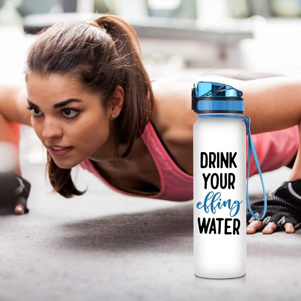32 oz 1 Liter Motivational Tracking Water Bottle w/ Hourly