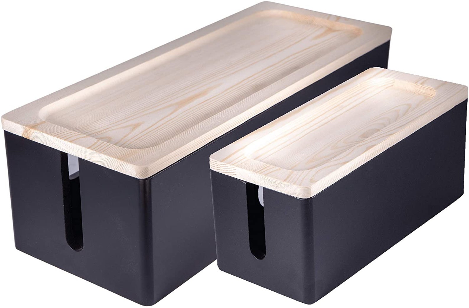 Rustic Wooden Cable Management Box Cord Organizer Large Etsy