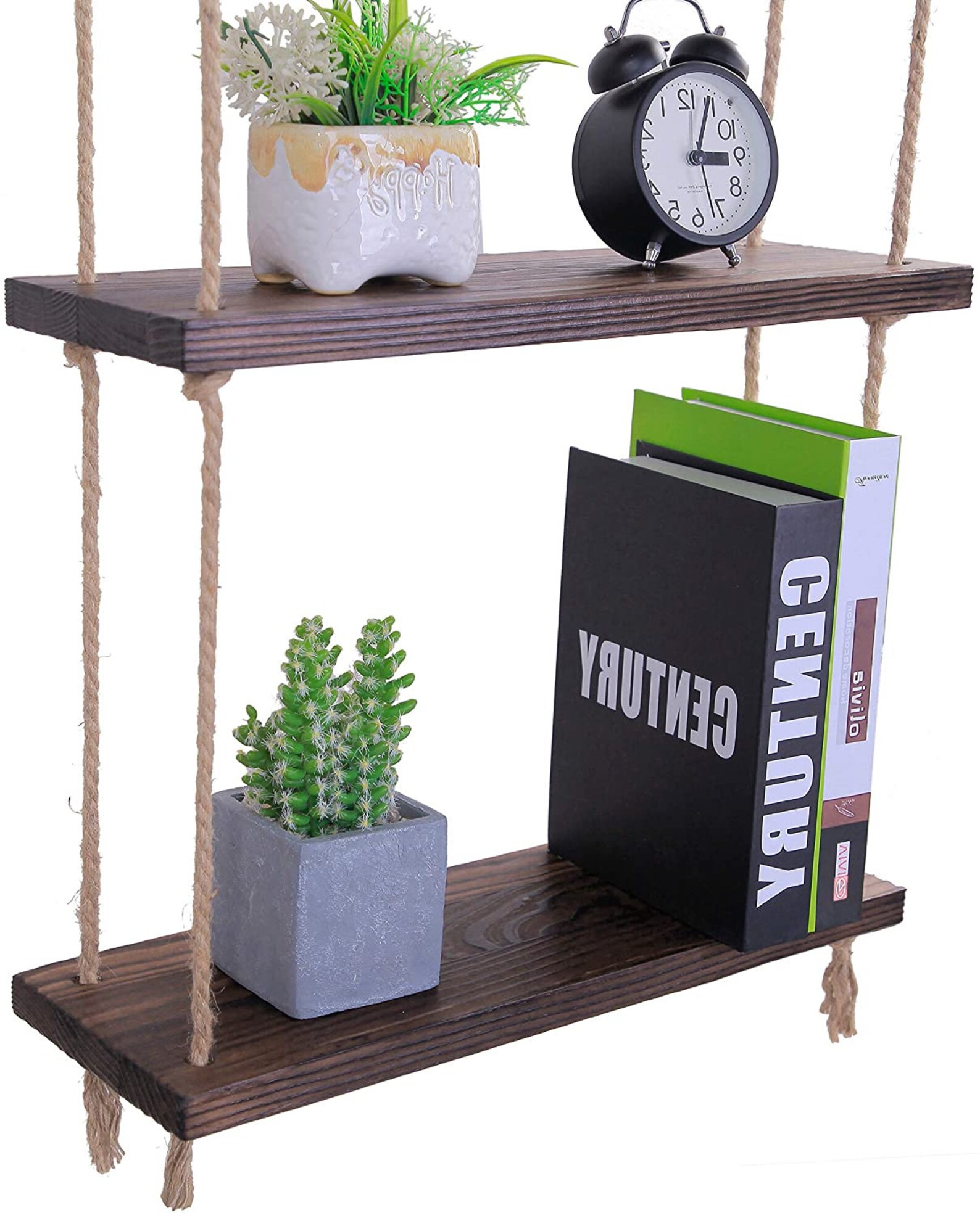 Rustic Rope Hanging Shelves for Wall Wood Window Plant Shelf Etsy
