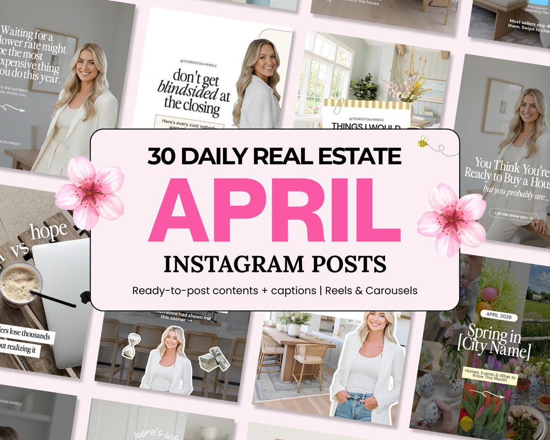 April 2026 Real Estate Social Media Canva Templates, Realtor Marketing ...