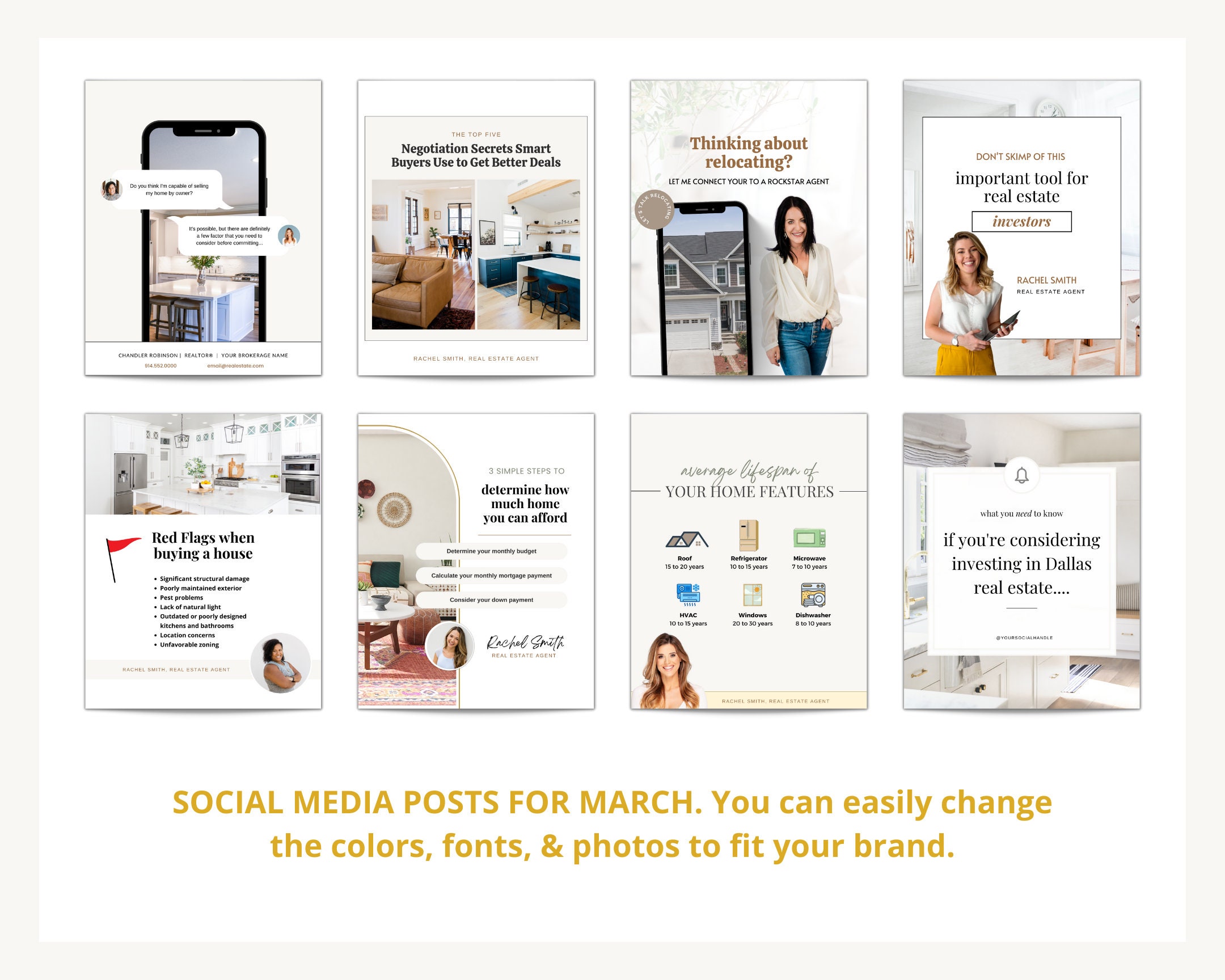March Social Media Posts | No Captions | Real Estate Agent Social Media ...