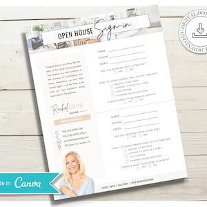 Open House Sign-In Sheet | Makler Marketing Materialien | Tag der offenen Tür | Immobilienmarketing | Canva Template | Tag der offenen Tür | Vol 4
