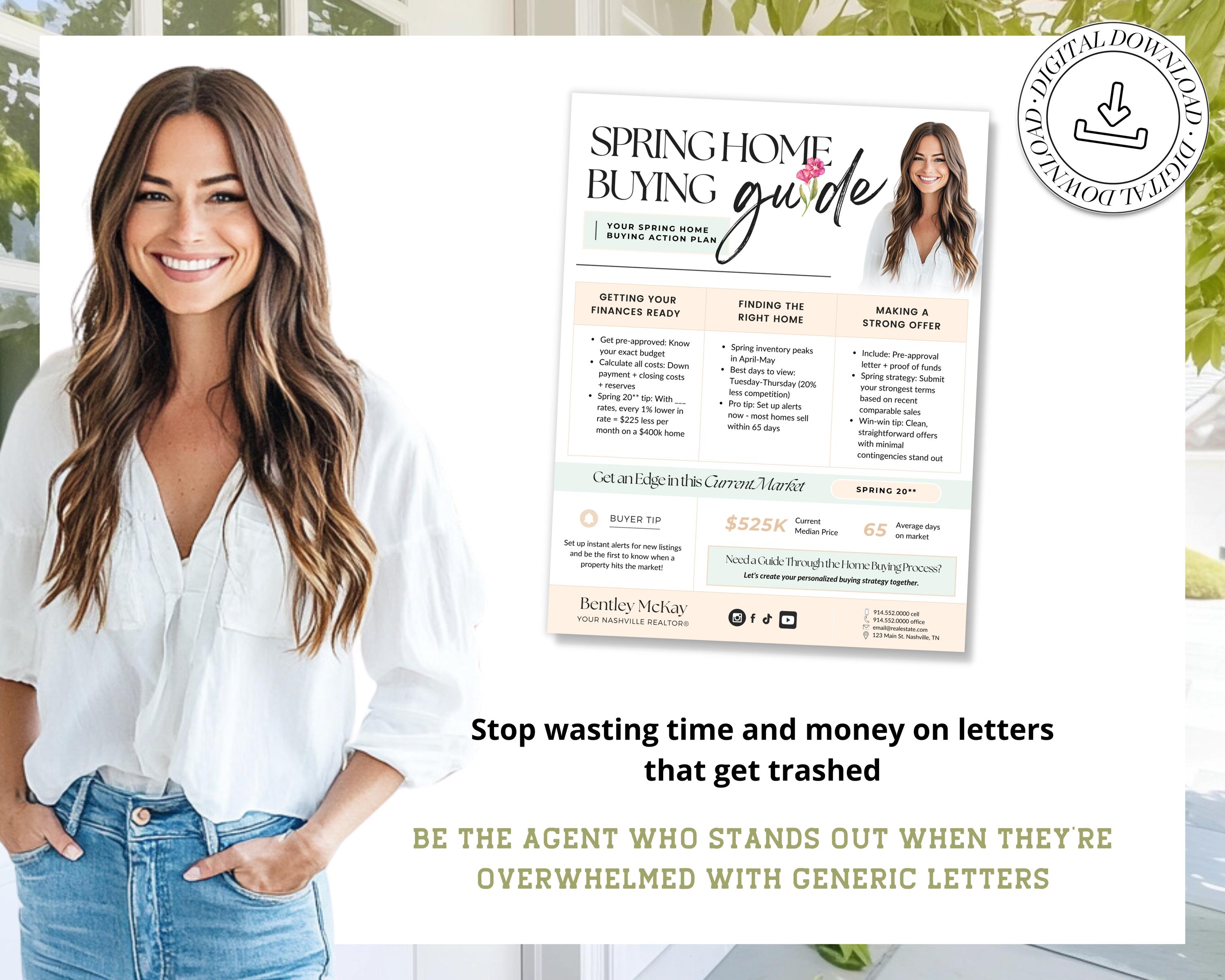 Spring Buying Tips Handout | Real Estate Marketing Flyer | Spring ...