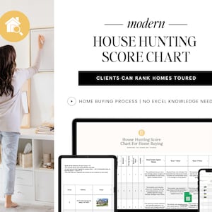 House Hunting Score Chart | House Hunting Schedule | Home Buyer Ranking System | Real Estate Marketing | Google Sheets | Home Buying System