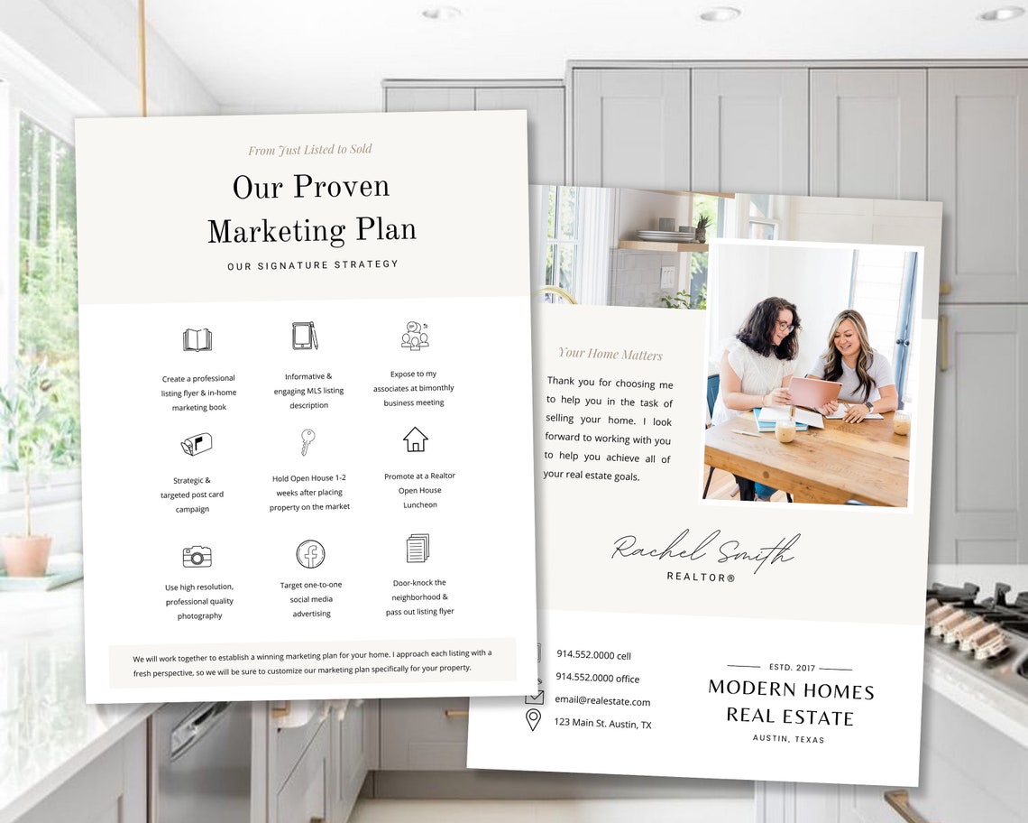 Real Estate Marketing Plan Flyer Listing Presentation Seller - Etsy