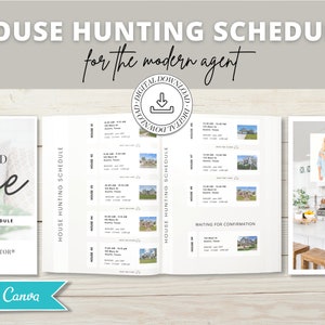 House Hunting Schedule for Clients | Real Estate Marketing | Home Buyer Guide | Canva Template | Real Estate Home Buyer | Home Buyer | Vol 2