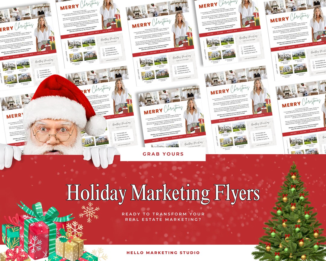 Christmas Real Estate Flyer Real Estate Marketing Canva Template Real