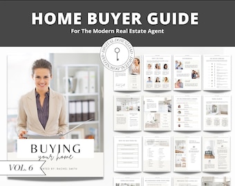 18 Page Real Estate Home Buyer Guide | Buyer Packet | Agent Marketing Material | Real Estate Agent Consultation | Canva Template | Vol 6