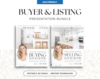 Real Estate Listing & Buyer Presentation Bundle, Home Seller Guide, Home Buyer Guide, Real Estate Marketing Canva Template, NAR Settlement