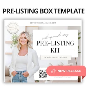 Pre-listing Kit for Real Estate Agent, Pre-listing Box Cover, Pre-listing Presentation, Questionnaire, Just Listed Flyer, Seller Commission