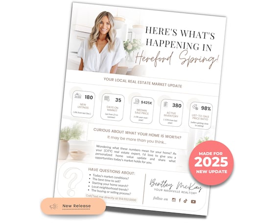 Real Estate Market Update Flyer | Real Estate Flyer | Market Update Flyer | Real Estate Marketing | Real Estate Agent Market Update | Canva
