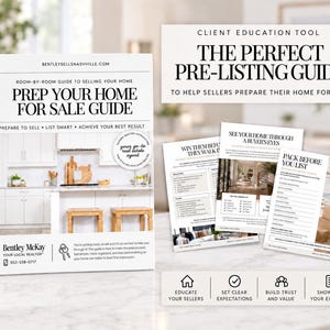 Real Estate Pre-Listing Guide, Home Prep Guide, Canva, Real Estate Marketing, Home Staging Checklist, Listing Presentation, Moving Checklist