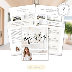 Home Equity Report | CMA Packet Clients | Comparative Market Analysis | Listing Presentation | Seller Guide Real Estate Prospecting | Canva