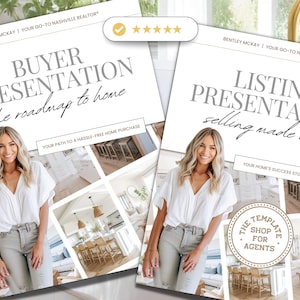 Real Estate Listing Presentation & Home Buyer Presentation Bundle | Real Estate Marketing | Home Buyer Guide | Home Seller Guide | Canva