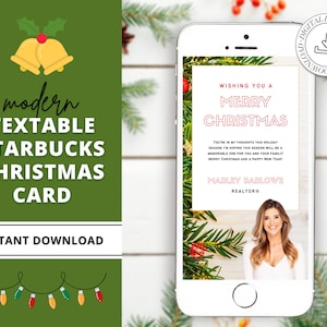 Tekstbare kerstkaart | Marketing van makelaars in onroerend goed | Vastgoedbolgeschenk | Canva-sjabloon | Klantgeschenk | Kerstcadeau voor onroerend goed