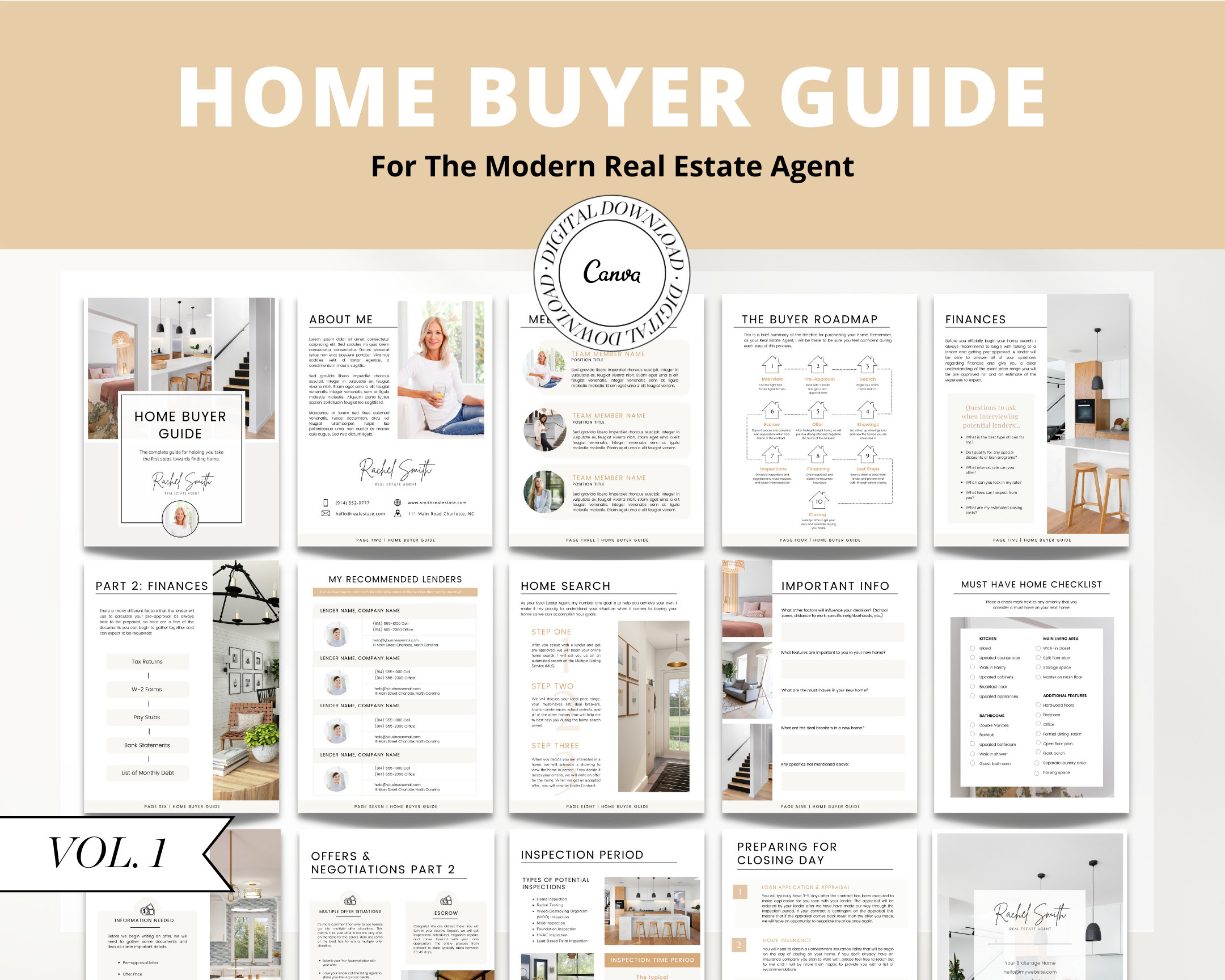 vol-1-13-page-real-estate-home-buyer-guide-buyer-packet-etsy