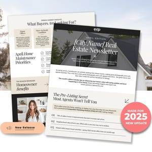 April Real Estate Newsletter | Real Estate Marketing | Monthly Real Estate Newsletter | Email Marketing | Canva Template| Printable| Easter