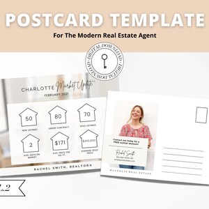 Marktupdate Ansichtkaart Canva-sjabloon | Afdrukbare vastgoedmarketing | Onroerend goed landbouwkaart | Huizenkoper | Mailer-flyer | Deel 2