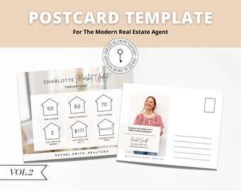 Market Update Postcard Canva Template | Printable Real Estate Marketing | Real Estate Farming Card | Home Buyer | Mailer Flyer | Vol 2