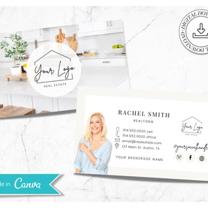 Sjabloon voor Canva-visitekaartjes voor onroerend goed | Dubbelzijdig | Onroerend goed visitekaartje | Ondernemer | Interieurontwerper | Fotograaf | Deel 11