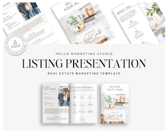 Real Estate Listing Presentation | Real Estate Marketing | Home Seller Guide | Listing Packet | CMA Packet | Pre-listing Packet Canva | Sell
