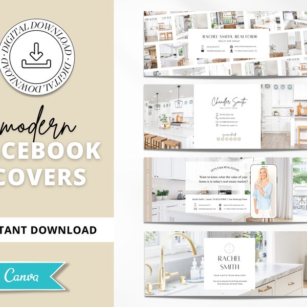 Real Estate Facebook Cover Banner | Real Estate Marketing | Social Media Instagram | Real Estate Social Media Templates | Canva Template