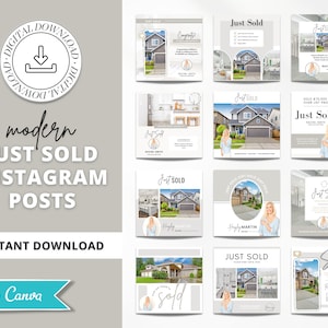 20 gerade verkaufte Social Media Posts | Angebotsaktualisierungen | Just Sold Instagram Posts | Immobilienmarketing | Instagram | Facebook Beiträge | Vol 1