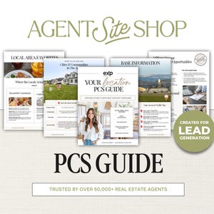 Puede incluir: Una colección de guías imprimibles para agentes inmobiliarios, titulada "Your Location PCS Guide." Las guías están diseñadas para ayudar a los agentes a generar clientes potenciales al proporcionar información sobre áreas locales, ciudades y comunidades. Las guías son confiables por más de 50,000 agentes inmobiliarios.