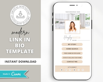 Link in Bio Instagram Template | Real Estate Marketing | Instagram Landing Page | Link Tree Alternate | Digital Download | Mini Website