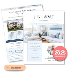 June Real Estate Newsletter | Real Estate Marketing | Monthly Real Estate Newsletter | Email Marketing | Canva Template| Printable | June