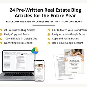 24 Done-For-You Real Estate Blog Posts Real Estate Blog Article Real Estate Marketing Canva Template Pre-written Blog Posts Blogs image 2