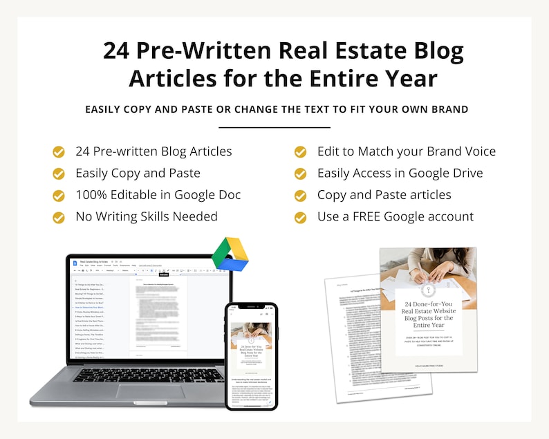 24 Done-For-You Real Estate Blog Posts Real Estate Blog Article Real Estate Marketing Canva Template Pre-written Blog Posts Blogs image 2