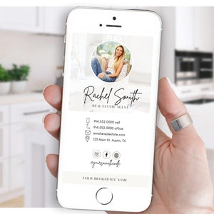 Digitale visitekaartje Canva-sjabloon | Onroerend goed visitekaartje | Vastgoedmarketing | Modern visitekaartje | Ondernemer | Modern