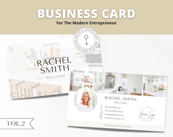 Agent Business Card Canva Template | Two-Sided | Real Estate Agent Business Card | Entrepreneur | Interior Designer | Photographer | Vol 2