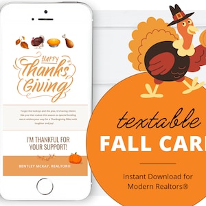 Fall Digital Textable Card for Real Estate| Textable Pumpkin Spice | Fall Real Estate Marketing | Autumn | Canva Real Estate Marketing