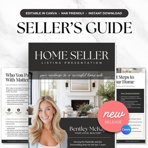 Luxury Real Estate Listing Presentation | Home Seller Guide | Canva Template