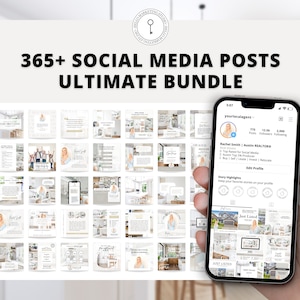 365+ Ultimate Real Estate Social Media Posts Bundle | Instagram Posts | Real Estate Marketing | Facebook Posts | Real Estate Canva Template